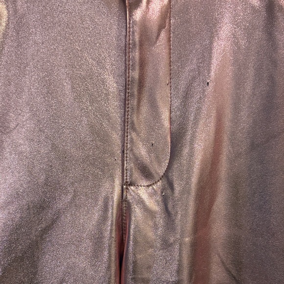 GUC Wild Fable Metallic Faux Leather High Waist Pink Flared Pants Size 14 - Picture 6 of 9